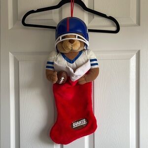 NFL Giants Plush Bear with Red Stocking